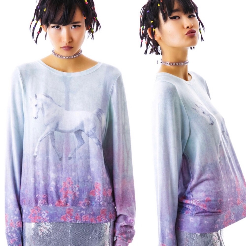 Wildfox Enchanted Horse Garden Trot Mystical Baggy Beach Jumper Sweatshirt Small